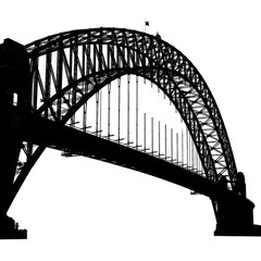 Obraz premium Bridge silhouette architecture isolated on transparent background