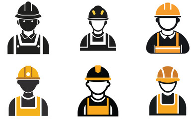 Construction Worker Icons Set