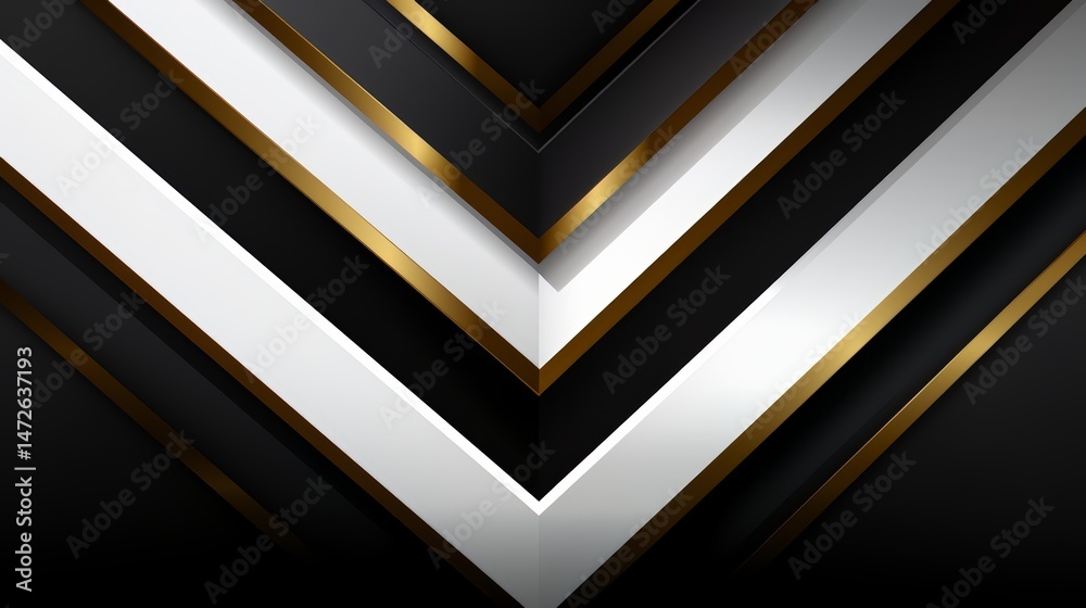 Poster black and white image of gold and white stripes. the stripes are arranged in a way that creates a se