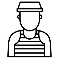 illustration of a man with blue singlet	