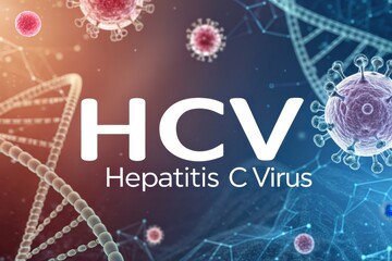 Hepatitis C Virus Image with Molecular Structures and Scientific Details