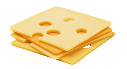 Isolated Stack of Cheese Slices