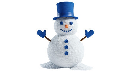Isolated Snowman with blue hat