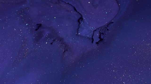 Wet shimmering. Art fluid. Dark gray violet stream slow motion liquid ink blend. Glossy wave blur spill abstract background texture.