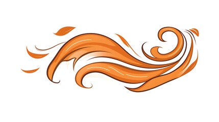 Obraz premium Hand-drawn Blowing Wind Doodle Icon for Airflow Visualization in Artistic Clipart