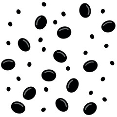 Chocolate Drops Silhouette Vector, Minimalist Design, Scattered Confectionery