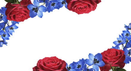 flower border frame with transparent background illustration