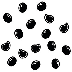 Black and White Seeds or Drops Pattern