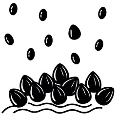 Black and White Seeds or Drops Pattern
