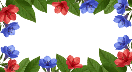flower border frame with transparent background illustration
