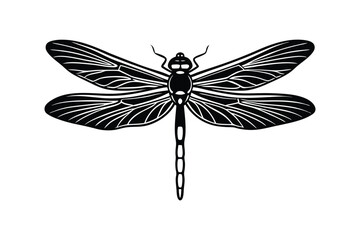 Silhouette art illustration of a dragonfly.eps