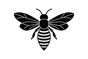 Silhouette art illustration of a honeybee.eps
