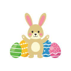 easter bunny and eggs