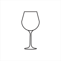 wine glass line icon vector on white background.
