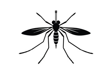 Silhouette art illustration of a mosquito.eps