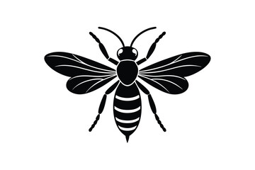 Silhouette art illustration of a wasp.eps