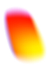 Gradient shape with blurry texture. Orange colored mesh fluid element. Liquid soft holographic blob with aura. Glowing iridescent organic spot.