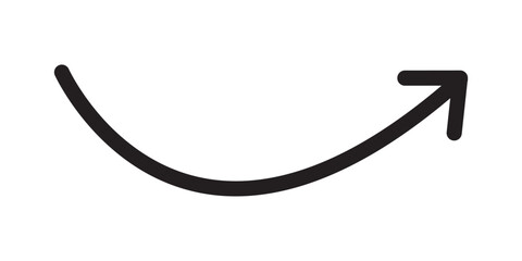 Curve arrow icon vector . Black long up arrow icon vector . arrow pointing upward. Long arrows icon. Long curved hand drawn arrow. Set of vector curved arrows hand drawn. Sketch doodle style.