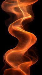 A dynamic orange light streaks across a black background, creating a striking contrast and emphasizing motion and energy. The vivid orange hue stands out against the dark backdrop, adding a bold and i