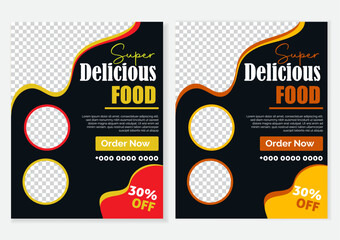 Restaurant food flyer template design 