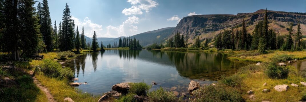 Uinta Mountains: Scenic Landscape of Utah's National Forest Featuring Lakes and Majestic Altitude Peaks