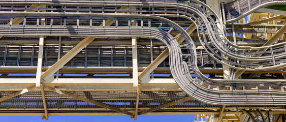 pipe and cable support, gantry cladding for mining metal frame , cable rising ladders, structural steel modules