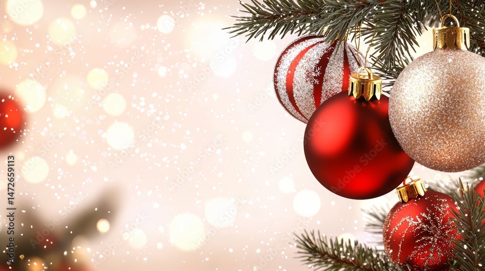 Aufkleber christmas tree with a bunch of red and white ornaments hanging from it. the tree is surrounded by a 