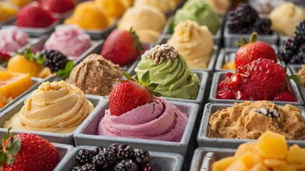 Fototapeta premium fruit cake with berries