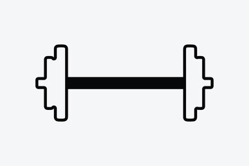 black dumbbell icon silhouette for fitness Club Service