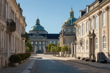 Obraz premium Amalienborg Palace: A Stunning Architectural Gem in Copenhagen's Heart