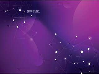 Fototapeta premium Technology Background – Futuristic Digital Network with Purple-Pink Gradient