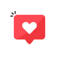 Red heart icon. Social media Like icon. Heart icon.