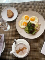 fried egg with bacon