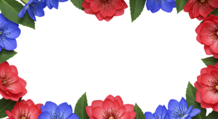 flower border frame with transparent background illustration vector design 