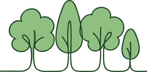 Hand Drawn Tree Symbol for Nature and Parks