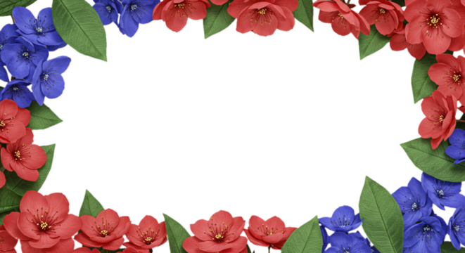 flower border frame with transparent background illustration vector design  - Powered by Adobe