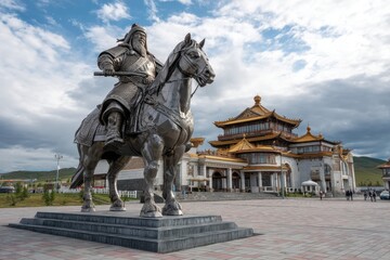 Monumental Equine Tribute: Genghis Khan Equestrian Statue at Tsonjin Boldog, Mongolia