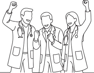 Medical Team Celebrating Successful Recovery