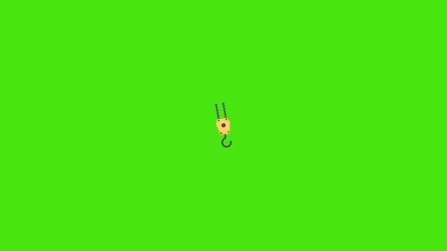 Crane hook with industrial concept with flat design motion style