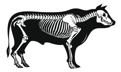 Cow Skeleton Skull with Full Body Bones