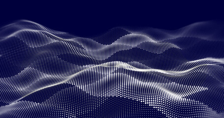 Abstract winding lines of different colors on a black background. Vector illustration in concept technology, science, music, modernity.