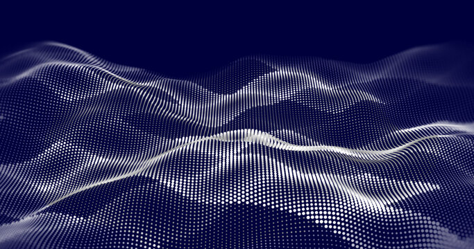 Abstract winding lines of different colors on a black background. Vector illustration in concept technology, science, music, modernity.