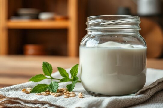 White Katyk in Glass Jar