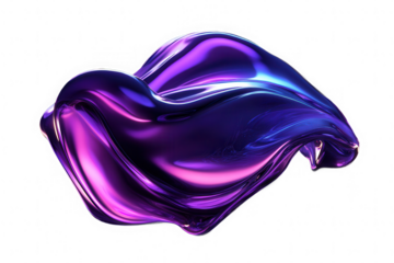 Intricate Flowing Purple Satin Fabric Transparent Background.