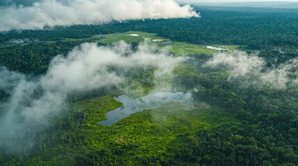 Fototapeta premium Guyana landscape Amazon rainforest and Kaieteur Falls beautiful nature view