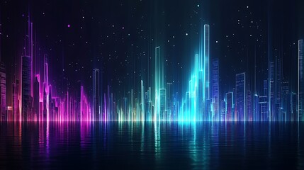 Futuristic Cityscape Neon Glow