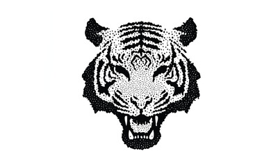 Realistic Tiger Skull Isolated Vector