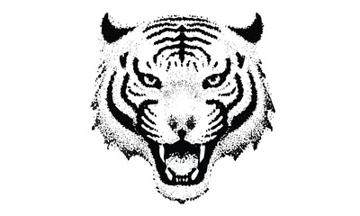 Tiger Skull Illustration with Sharp Details