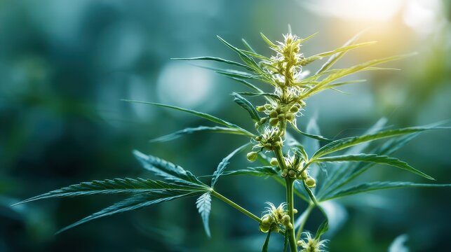 Closeup of Blooming Cannabis Buds: Exploring the CBG Compounds in Medical Marijuana Research