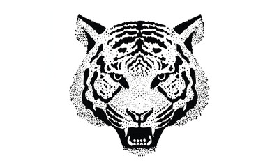 Tribal Tiger Skull Design for Print